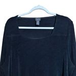 Chico's  Travelers Top Womens XL Black Slinky Stretch Square Neck Blouse Photo 1