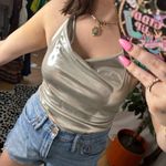 Anthropologie By Cowl-Neck Shine Halter Tank Small Photo 2