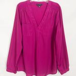 Willi Smith Fuchsia Pullover Long Sleeve Top Size Medium Photo 0