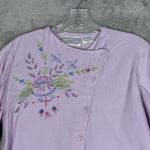 Chains of Buffalo Shirt Womens Small Purple Floral Embroidery Fairy Peasant Boho Photo 3