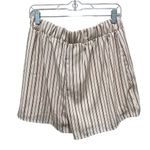 Saints & Hearts Striped Shorts Cream and Taupe Size Medium Photo 3