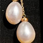 14K Gold Diamond & Pearl Lariet Necklace Photo 3