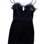 superdown Erika Feather Mini Dress in Black Velvet Size Small 0578 Photo 7