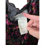 Steppin' Out Vintage Velvet Dress Floral Party Cocktail Black Pink Size 7 Photo 5