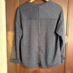 Vince  | Navy Blue Speckle Crew Neck French Terry Sweatshirt Zipper back | Small Photo 1