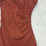 Free People  Dylan V-neck Wine red Wrap Mini dress. Sz M minimalist Photo 6