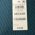 Alfani Ribbed Knit Mock Dual Zip Kale Green Sweater Size M Modern Academia NWT Blue Size M Photo 7