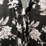 Spiritual Gangster Spiritual Ganster White, Grey and Black Floral Kimono Tie Robe / Swim Cover OS Photo 3