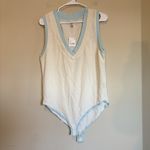 Free People  Cozy Girl Tank Bodysuit‎ Ivory Medium Retail $58 Photo 1