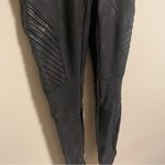 Spanx Faux Leather Quilted Moto Leggings- Size Small Photo 3