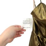 Fame and Partners  Gold Metallic Lame Wide Leg Backless‎ Jumpsuit Size US 2 Photo 13