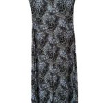 Vintage Dress Size Large La Belle Short Sleeve Green Floral Slim Fit Photo 1