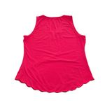 JoFit Red Sleeveless Scalloped Neck/trim Golf Tennis Shirt‎ Top Large Size 12 Photo 3