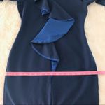 New SABIE Long Sleeve Navy Blue Knit Midi Dress Sheath Office Career‎ Medium Photo 6