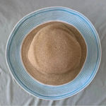 ERIC JAVITS Hampton Sun Hat Squishee Straw Packable Wide Brim Natural Gold Blue Tan Photo 4