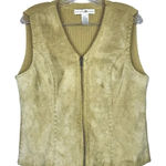Preswick & Moore Vintage Preswick Western Leather Wool Vest Full Zip Braided Small Beige Knit Photo 0