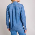 Untuckit for Her Serena Shirt Blue Denim Cotton Western Long Sleeve Snap Size 6 Photo 1