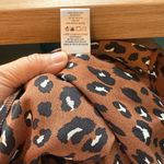 Pleione  Leopard Print Button-Down Blouse Mocha‎ Color Size S Photo 7