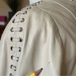 Basler Women’s Lamb Leather Jacket Size 36 Laced Leather Details Eye Hook Photo 12