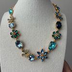 Oscar de la Renta  Gold and Teal Gem Necklace Photo 3