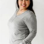 Little Sleepies Women’s Gray Long Sleeve V neck pajama top size medium Photo 1