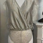 Victoria's Secret Victoria’s Secret‎ Gold Shimmer Lace Thong Bodysuit Teddy Size Medium Photo 0