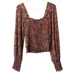LuLu's Women Blouse Size‎ Small Floral Crop Top Long Sleeve Stretch Sexy Party Photo 1