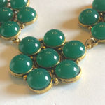 Yochi Brand Gold Tone & Green Jade Color Boho Retro Bubble Statement Necklace Photo 6