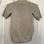 Theory  Size Medium Oatmeal Beige Cardigan Chunky Knit Front Buttons Short Sleeve Photo 3