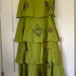 Anthropologie Roopa Pemmaraju beaded layered green midi skirt Photo 0