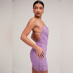 Mistress Rocks 'NIGHTSHADE' Lilac Ruched Mesh Dress Photo 4