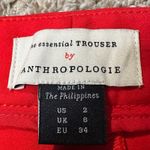 Anthropologie  THE ESSENTIAL TROUSERS in Vibrant Red size 2 NEW Christmas Photo 3