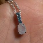 Opal and Aquamarine Sterling Silver Pendant Necklace Photo 10
