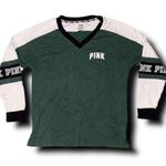 PINK - Victoria's Secret  Green and White Long Sleeve Tee Photo 0