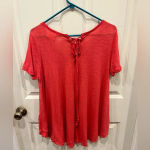 Anthropologie  T.LA Pink Tie Back detail Short‎ Sleeve Top size Small Photo 5