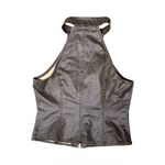 Wild Fable Waxed Twill Utility Top Brown High Neck Buckle Zip Front Woman’s Size S Photo 2