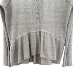 We The Free FREE PEOPLE  Light Pink Henley Tunic Ruffled Long Sleeve Top Sz S Photo 3