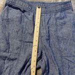 Old Navy  Pants Womens Medium Linen High Rise Straight Taper Chambray Pull On Photo 6
