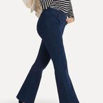 Betabrand  Wide Leg Flare Yoga Denim Stretch Jeans Dark Wash Photo 0