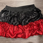 TCEC  Black and Red Sequin Mini Skirt Photo 0