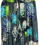 Psophia Crisantemo Print Silk Blend Midi Skirt Green Floral Women’s Size 40 Size M Photo 2