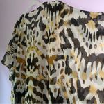 Chiffon Kimono 2X Blouse Boho Ikat Longline Sheer V Neck Swim Cover Black Photo 6