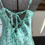 secret treasures Y2K Style Green Floral Slip Dress With Lace Up Back ~ Size Medium 💚🍄 Photo 3