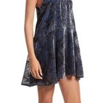 Free People Ellie mini dress, studded purple blue burnout velvet tiered babydoll Photo 12