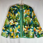Alfred Dunner Petite Alfred Dunner Tropical Floral Jacket - Green, Yellow, Blue Photo 0