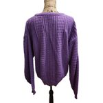 Vintage Purple Knit Sweater Textured Geometric Pattern Crewneck‎ Pullover Size 0 Photo 1