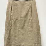 Fendi Vintage A-Line Twill Ramie Skirt Beige Size 6 Photo 0