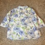 Croft & Barrow  Womens XL Floral Print Button Down Shirt Lightweight 100% Cotton Photo 5