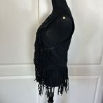 Double Zero BLACK VEGAN SUEDE FRINGE VEST Photo 2