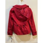 Celebrity Pink Women's Red Double Breasted Hooded Peacoat Jacket Size XL XS Photo 3